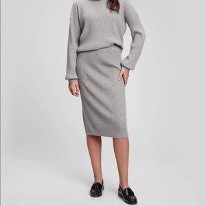 GAP softest sweater cotton ribbed midi skirt black sz large